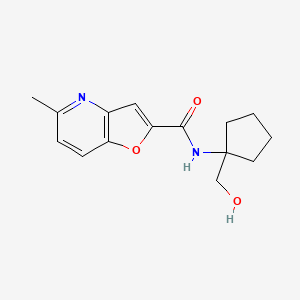 molecular formula C15H18N2O3 B6919918 N-[1-(hydroxymethyl)cyclopentyl]-5-methylfuro[3,2-b]pyridine-2-carboxamide 