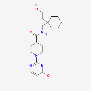 molecular formula C20H32N4O3 B6919925 N-[[1-(2-hydroxyethyl)cyclohexyl]methyl]-1-(4-methoxypyrimidin-2-yl)piperidine-4-carboxamide 