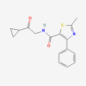 molecular formula C16H16N2O2S B6919961 N-(2-cyclopropyl-2-oxoethyl)-2-methyl-4-phenyl-1,3-thiazole-5-carboxamide 