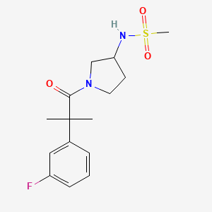 molecular formula C15H21FN2O3S B6920050 N-[1-[2-(3-fluorophenyl)-2-methylpropanoyl]pyrrolidin-3-yl]methanesulfonamide 
