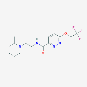 molecular formula C15H21F3N4O2 B6920071 N-[2-(2-methylpiperidin-1-yl)ethyl]-6-(2,2,2-trifluoroethoxy)pyridazine-3-carboxamide 