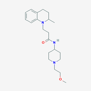 molecular formula C21H33N3O2 B6920086 N-[1-(2-methoxyethyl)piperidin-4-yl]-3-(2-methyl-3,4-dihydro-2H-quinolin-1-yl)propanamide 