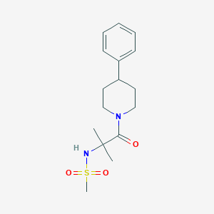 molecular formula C16H24N2O3S B6920104 N-[2-methyl-1-oxo-1-(4-phenylpiperidin-1-yl)propan-2-yl]methanesulfonamide 