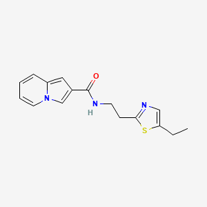 molecular formula C16H17N3OS B6920112 N-[2-(5-ethyl-1,3-thiazol-2-yl)ethyl]indolizine-2-carboxamide 