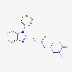 molecular formula C22H24N4O2 B6920155 N-(1-methyl-6-oxopiperidin-3-yl)-3-(1-phenylbenzimidazol-2-yl)propanamide 