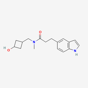 molecular formula C17H22N2O2 B6920163 N-[(3-hydroxycyclobutyl)methyl]-3-(1H-indol-5-yl)-N-methylpropanamide 