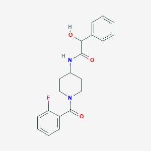molecular formula C20H21FN2O3 B6920196 N-[1-(2-fluorobenzoyl)piperidin-4-yl]-2-hydroxy-2-phenylacetamide 