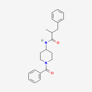 molecular formula C22H26N2O2 B6920227 N-(1-benzoylpiperidin-4-yl)-2-methyl-3-phenylpropanamide 