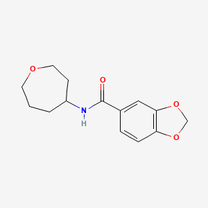 molecular formula C14H17NO4 B6920235 N-(oxepan-4-yl)-1,3-benzodioxole-5-carboxamide 