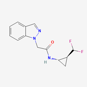 molecular formula C13H13F2N3O B6920286 N-[(1S,2S)-2-(difluoromethyl)cyclopropyl]-2-indazol-1-ylacetamide 