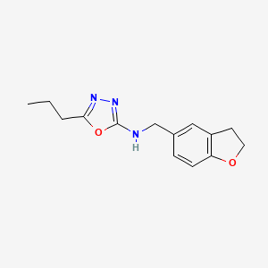 molecular formula C14H17N3O2 B6920450 N-(2,3-dihydro-1-benzofuran-5-ylmethyl)-5-propyl-1,3,4-oxadiazol-2-amine 
