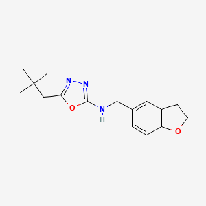 molecular formula C16H21N3O2 B6920454 N-(2,3-dihydro-1-benzofuran-5-ylmethyl)-5-(2,2-dimethylpropyl)-1,3,4-oxadiazol-2-amine 