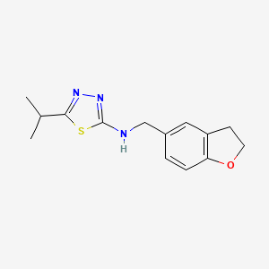 molecular formula C14H17N3OS B6920468 N-(2,3-dihydro-1-benzofuran-5-ylmethyl)-5-propan-2-yl-1,3,4-thiadiazol-2-amine 