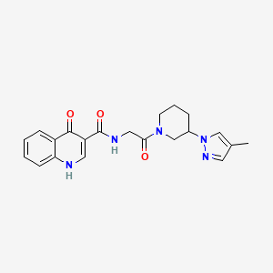 molecular formula C21H23N5O3 B6920495 N-[2-[3-(4-methylpyrazol-1-yl)piperidin-1-yl]-2-oxoethyl]-4-oxo-1H-quinoline-3-carboxamide 
