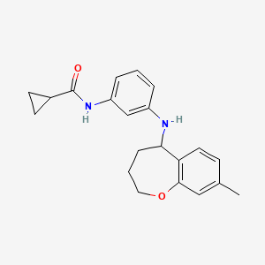 molecular formula C21H24N2O2 B6920543 N-[3-[(8-methyl-2,3,4,5-tetrahydro-1-benzoxepin-5-yl)amino]phenyl]cyclopropanecarboxamide 