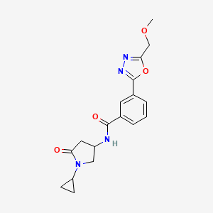 molecular formula C18H20N4O4 B6920554 N-(1-cyclopropyl-5-oxopyrrolidin-3-yl)-3-[5-(methoxymethyl)-1,3,4-oxadiazol-2-yl]benzamide 