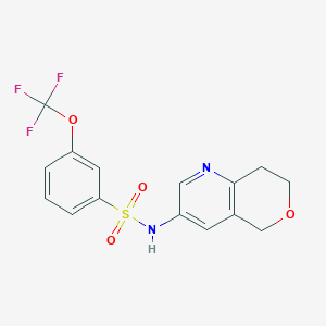molecular formula C15H13F3N2O4S B6920565 N-(7,8-dihydro-5H-pyrano[4,3-b]pyridin-3-yl)-3-(trifluoromethoxy)benzenesulfonamide 