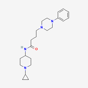 molecular formula C22H34N4O B6920568 N-(1-cyclopropylpiperidin-4-yl)-4-(4-phenylpiperazin-1-yl)butanamide 
