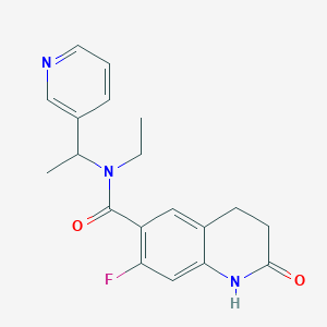 molecular formula C19H20FN3O2 B6920682 N-ethyl-7-fluoro-2-oxo-N-(1-pyridin-3-ylethyl)-3,4-dihydro-1H-quinoline-6-carboxamide 