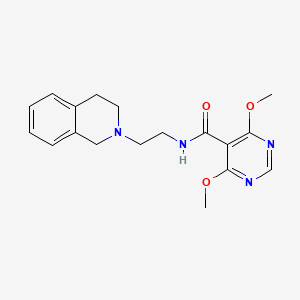 molecular formula C18H22N4O3 B6920706 N-[2-(3,4-dihydro-1H-isoquinolin-2-yl)ethyl]-4,6-dimethoxypyrimidine-5-carboxamide 