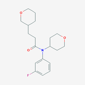 molecular formula C19H26FNO3 B6920720 N-(3-fluorophenyl)-3-(oxan-3-yl)-N-(oxan-4-yl)propanamide 