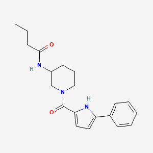 molecular formula C20H25N3O2 B6920740 N-[1-(5-phenyl-1H-pyrrole-2-carbonyl)piperidin-3-yl]butanamide 