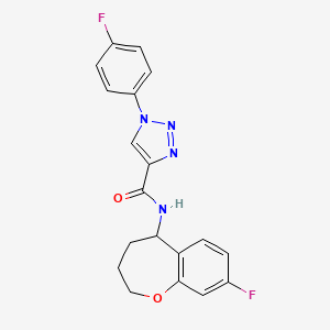 molecular formula C19H16F2N4O2 B6920788 1-(4-fluorophenyl)-N-(8-fluoro-2,3,4,5-tetrahydro-1-benzoxepin-5-yl)triazole-4-carboxamide 
