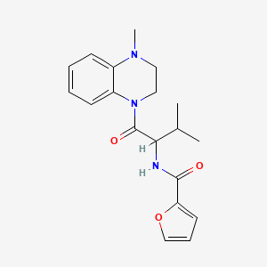molecular formula C19H23N3O3 B6920799 N-[3-methyl-1-(4-methyl-2,3-dihydroquinoxalin-1-yl)-1-oxobutan-2-yl]furan-2-carboxamide 