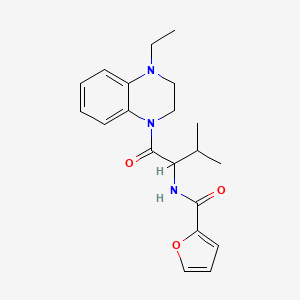 molecular formula C20H25N3O3 B6920813 N-[1-(4-ethyl-2,3-dihydroquinoxalin-1-yl)-3-methyl-1-oxobutan-2-yl]furan-2-carboxamide 