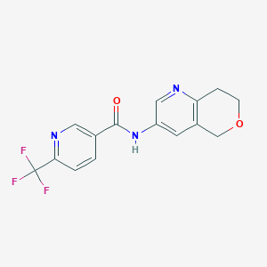 molecular formula C15H12F3N3O2 B6920827 N-(7,8-dihydro-5H-pyrano[4,3-b]pyridin-3-yl)-6-(trifluoromethyl)pyridine-3-carboxamide 