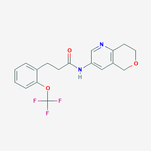 molecular formula C18H17F3N2O3 B6920832 N-(7,8-dihydro-5H-pyrano[4,3-b]pyridin-3-yl)-3-[2-(trifluoromethoxy)phenyl]propanamide 