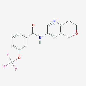 molecular formula C16H13F3N2O3 B6920853 N-(7,8-dihydro-5H-pyrano[4,3-b]pyridin-3-yl)-3-(trifluoromethoxy)benzamide 