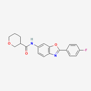 molecular formula C19H17FN2O3 B6920861 N-[2-(4-fluorophenyl)-1,3-benzoxazol-6-yl]oxane-3-carboxamide 