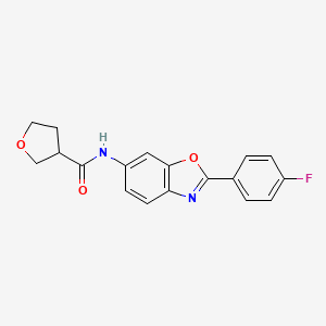 molecular formula C18H15FN2O3 B6920867 N-[2-(4-fluorophenyl)-1,3-benzoxazol-6-yl]oxolane-3-carboxamide 