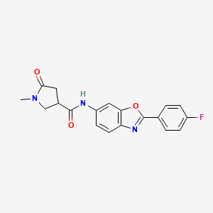 molecular formula C19H16FN3O3 B6920875 N-[2-(4-fluorophenyl)-1,3-benzoxazol-6-yl]-1-methyl-5-oxopyrrolidine-3-carboxamide 