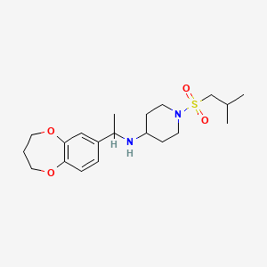 molecular formula C20H32N2O4S B6920916 N-[1-(3,4-dihydro-2H-1,5-benzodioxepin-7-yl)ethyl]-1-(2-methylpropylsulfonyl)piperidin-4-amine 