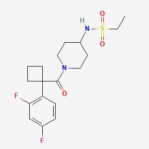 molecular formula C18H24F2N2O3S B6920971 N-[1-[1-(2,4-difluorophenyl)cyclobutanecarbonyl]piperidin-4-yl]ethanesulfonamide 