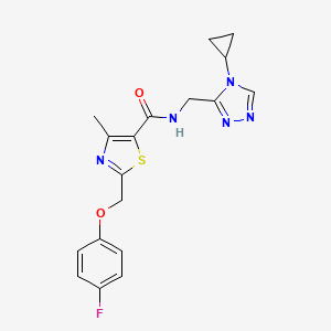 molecular formula C18H18FN5O2S B6920979 N-[(4-cyclopropyl-1,2,4-triazol-3-yl)methyl]-2-[(4-fluorophenoxy)methyl]-4-methyl-1,3-thiazole-5-carboxamide 
