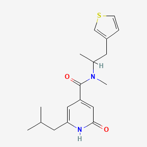 molecular formula C18H24N2O2S B6921048 N-methyl-2-(2-methylpropyl)-6-oxo-N-(1-thiophen-3-ylpropan-2-yl)-1H-pyridine-4-carboxamide 