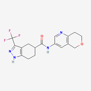 molecular formula C17H17F3N4O2 B6921151 N-(7,8-dihydro-5H-pyrano[4,3-b]pyridin-3-yl)-3-(trifluoromethyl)-4,5,6,7-tetrahydro-1H-indazole-5-carboxamide 