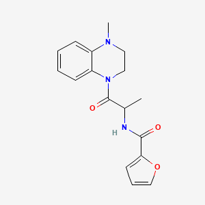 molecular formula C17H19N3O3 B6921163 N-[1-(4-methyl-2,3-dihydroquinoxalin-1-yl)-1-oxopropan-2-yl]furan-2-carboxamide 