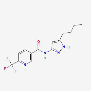 molecular formula C14H15F3N4O B6921209 N-(5-butyl-1H-pyrazol-3-yl)-6-(trifluoromethyl)pyridine-3-carboxamide 