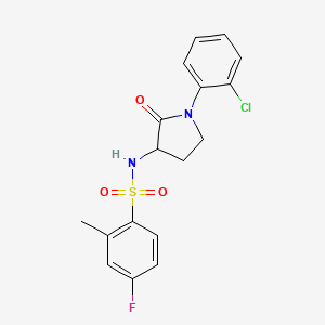 molecular formula C17H16ClFN2O3S B6921264 N-[1-(2-chlorophenyl)-2-oxopyrrolidin-3-yl]-4-fluoro-2-methylbenzenesulfonamide 