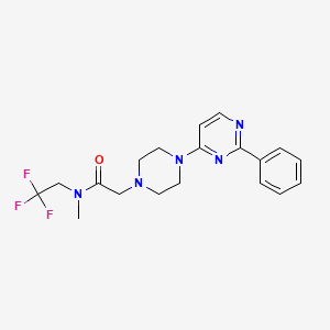 molecular formula C19H22F3N5O B6921267 N-methyl-2-[4-(2-phenylpyrimidin-4-yl)piperazin-1-yl]-N-(2,2,2-trifluoroethyl)acetamide 