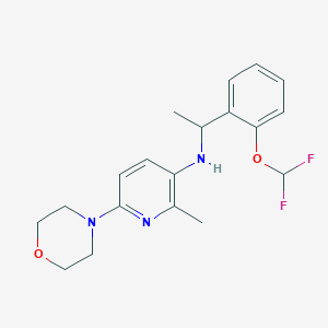 molecular formula C19H23F2N3O2 B6921301 N-[1-[2-(difluoromethoxy)phenyl]ethyl]-2-methyl-6-morpholin-4-ylpyridin-3-amine 