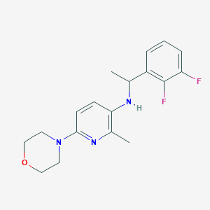 molecular formula C18H21F2N3O B6921323 N-[1-(2,3-difluorophenyl)ethyl]-2-methyl-6-morpholin-4-ylpyridin-3-amine 