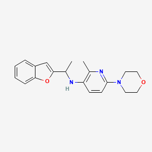 molecular formula C20H23N3O2 B6921335 N-[1-(1-benzofuran-2-yl)ethyl]-2-methyl-6-morpholin-4-ylpyridin-3-amine 