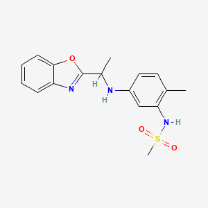 molecular formula C17H19N3O3S B6921398 N-[5-[1-(1,3-benzoxazol-2-yl)ethylamino]-2-methylphenyl]methanesulfonamide 