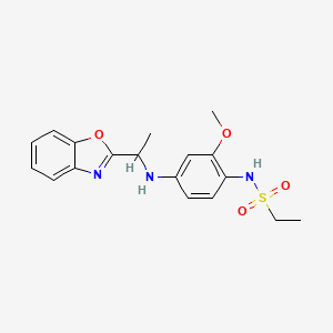 molecular formula C18H21N3O4S B6921410 N-[4-[1-(1,3-benzoxazol-2-yl)ethylamino]-2-methoxyphenyl]ethanesulfonamide 