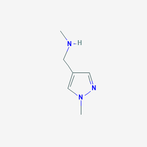 molecular formula C6H11N3 B069215 N-methyl-1-(1-methyl-1H-pyrazol-4-yl)methanamine CAS No. 179873-43-9